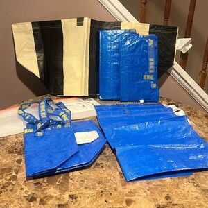 IKEA Set/9 Bundle: Frakta, Parkla, Brattby & Sackkarra Tote/Storage Bags